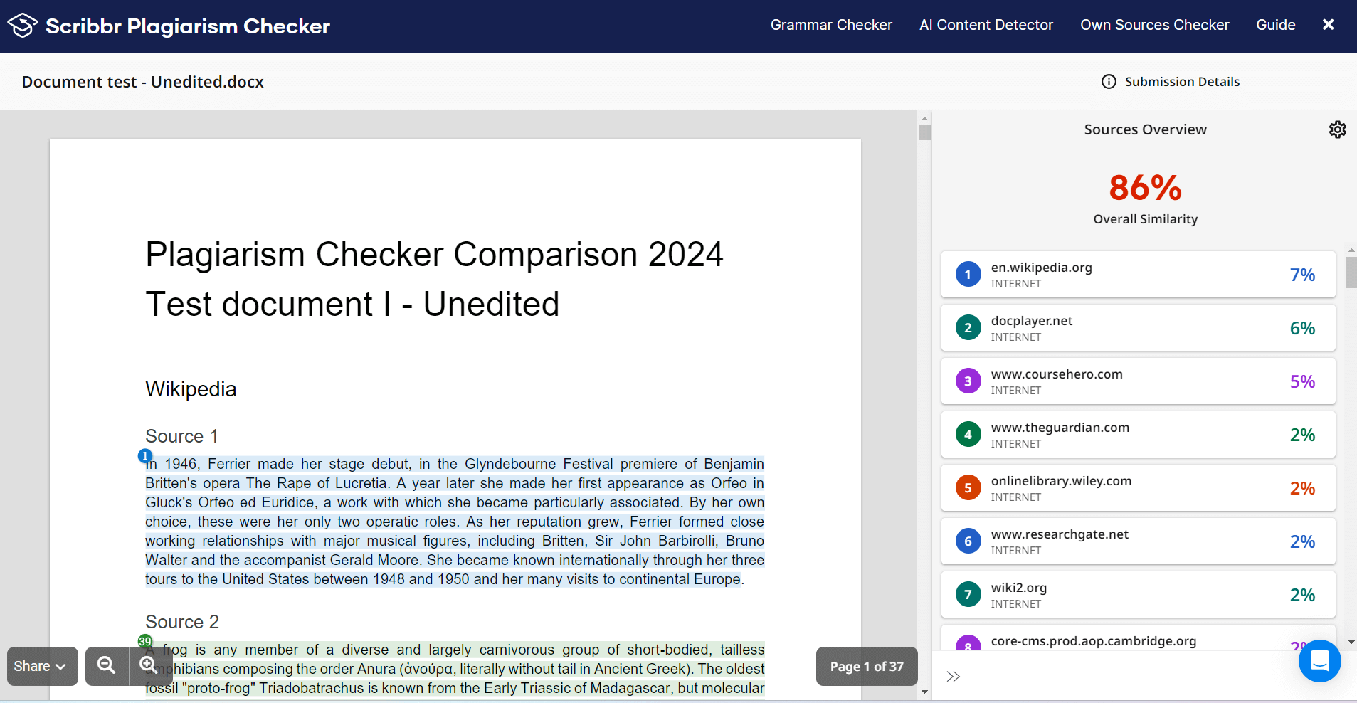 Scribbr Plagiarism Checker